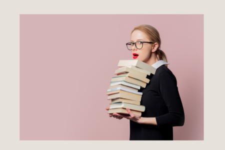 Young Woman With An Armload Of Books