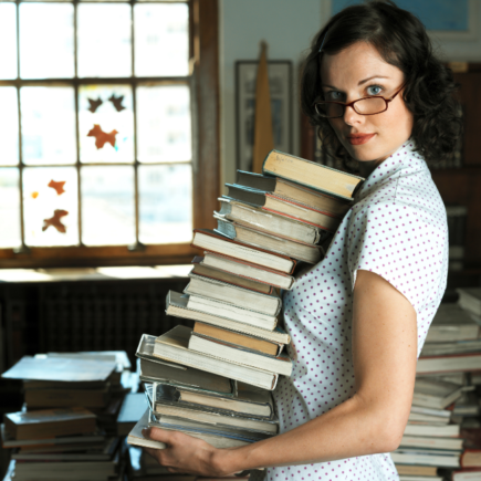 Young female librarian