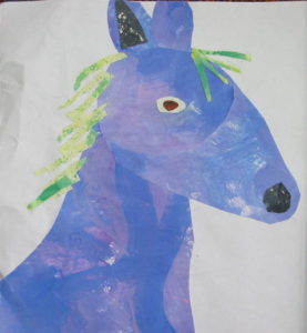 Painted blue horse