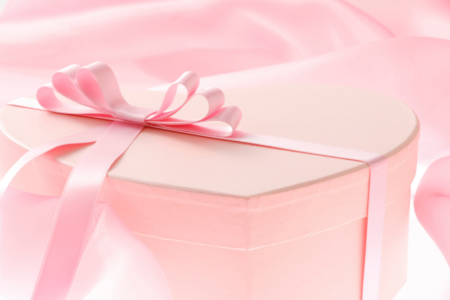 Pink Heart Gift Box With Bow